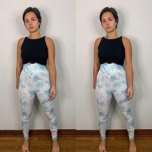 Love Tree Blue & High Rise White Tie Dye  Leggings